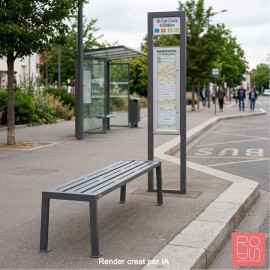 Banqueta urbana Silaos tot acer per a parades d'autobús